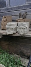 Stone head corbels - stone,