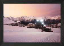 Snowcat Grooming Slopes Framed
