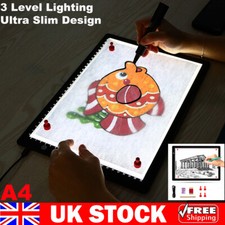A4 LED Light Tracing Drawing Board Box Ultra-thin Pad Stencil Copy Table Art UK