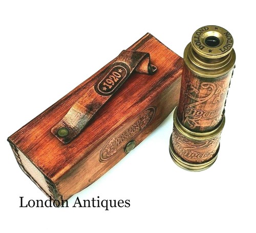 Vintage brass telescope - brass,