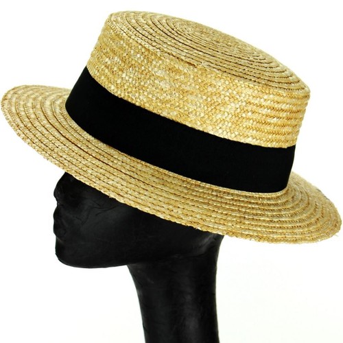 Straw boater hat sailor - straw,