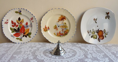 Vintage cake stand plates - vintage,