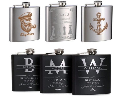 Personalised 8oz hip flask - personalised,