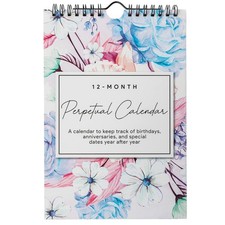 Perpetual Floral Wall Calendar