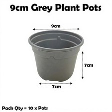 9cm Grey Coloured Plant Pots