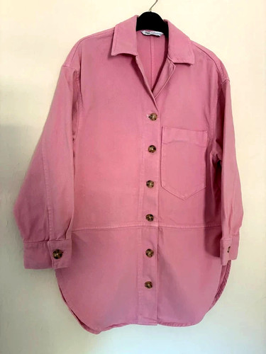 Zara pink denim - pink, shacket