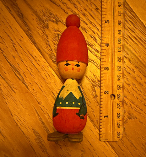 Vintage swedish wooden tomte - swedish,