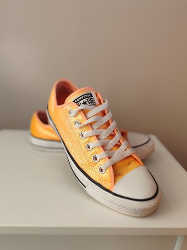 Orange glitter converse - orange,