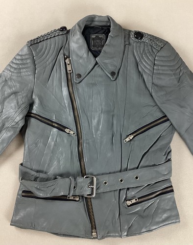 Vintage leather biker jacket - leather,