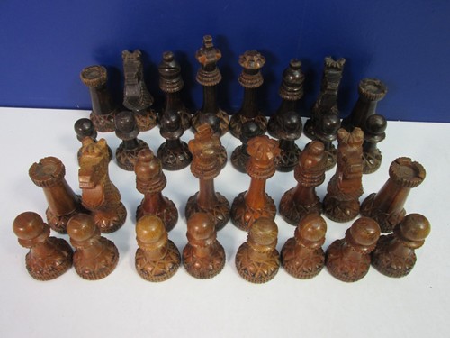 Vintage wooden chess hand - wooden,