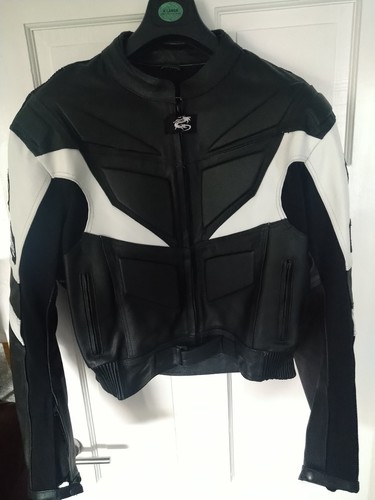 Leather motorcycle jacket with - motorcycle,