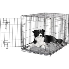 Dogit Black Metal Dog Puppy Training Crate Pet Carrier Cage L77 x W48 x H54.4cm