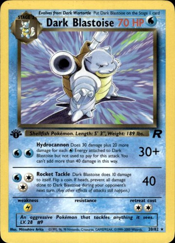 Pokemon dark blastoise - dark, 20/82