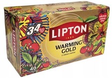 2 X Lipton Black Tea Of Cherry Flavour 40 Teabags (Pack of 2 =80) Lipton Wiśnia