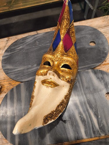 Vintage venetian moon mask - vintage,