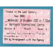 STATUS QUO HARROGATE INTERNATIONAL CENTRE TICKET STUB - 13 DECEMBER 2000 UK