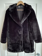 Zara Faux Fur Coat Size S