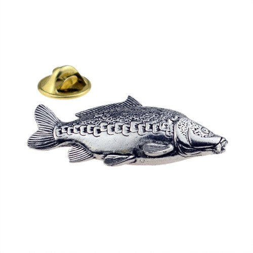 Mirror carp fish pewter lapel - mirror,