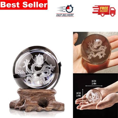 Fantasy dragon glass sphere - glass,