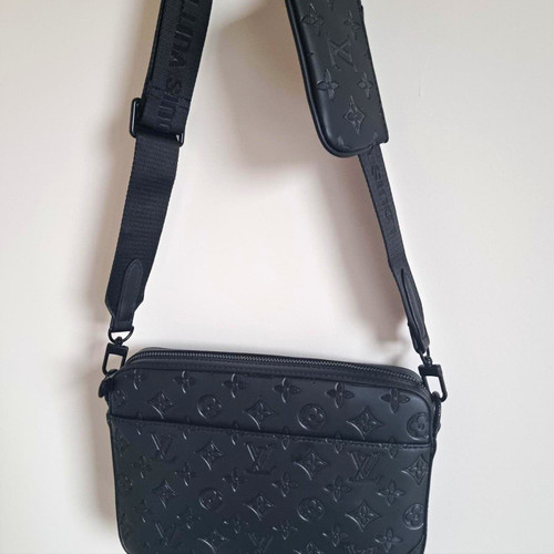Black monogram embossed - lv,