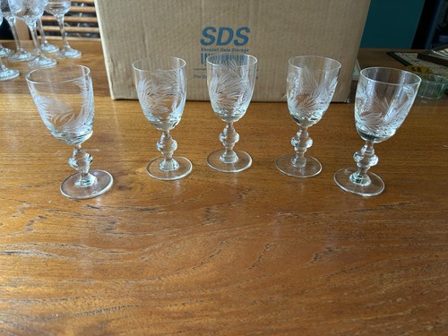Set Of 5 Vintage Etched
