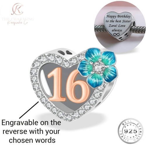 16th birthday charm silver - 16th,