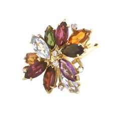 HANS H STERN Brazil - 18ct Gold, Diamond Precious Stone Asymmetric Ring (L 1/2)