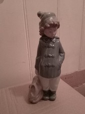 LLADRO Nao - 'Girl with Rucksack' (1987) - Excellent Condition