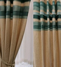 Next Curtains Eyelet 66 x 90" Lined Cotton Linen Beige Natural Duck Egg Drapes