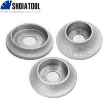 10/20/25mm Vacuum Brazed Diamond Grinding Wheel Demi-bullnose Edge Profile 75mm