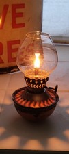 Vintage Miniature Kelly / Pixie Nursery Paraffin Oil Lamp;  Working Order 