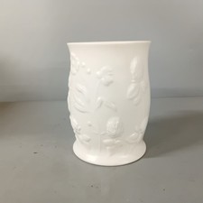 Spode Velamour Range Cream Ceramic Vase 3D Floral Pattern 15x10cm -CP