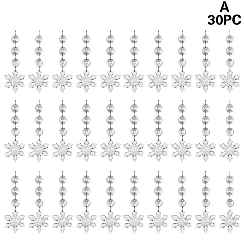 30x crystal acrylic snowflake - crystal,