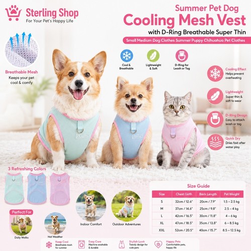 Summer dog cooling vest - dog, pet