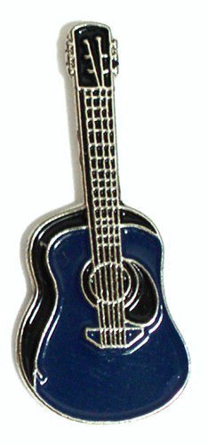 Guitar blue pin badge - pin,