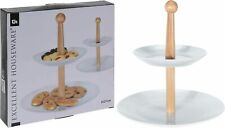 2 TIER CERAMIC CAKE STAND TEA