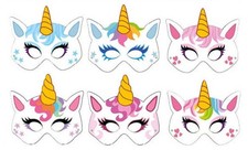 12 Unicorn Kids Party Masks