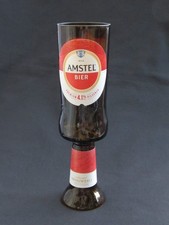 AMSTEL BEER / LAGER STEMMED CHALICE GLASS GOBLET - 100% RECYCLED! - UNIQUE GIFT!