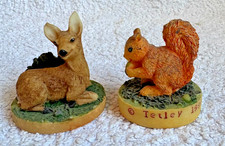 Tetley Tea Collectable 1997 Deer and Squirrel  Ornament Vintage Miniature Figure