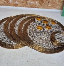 Handcrafted Glass Beaded Round Placemats, Coasters & Napkin Rings 