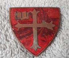 Masonic Vintage Enamel Badge by Vaughtons, Shield, Bible, Cross Collectable 30mm