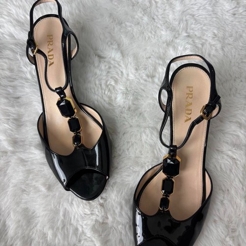 Prada black crystal patent - prada,