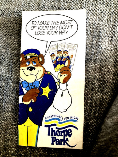 Thorpe park map guide 1989 - map,