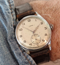 VINTAGE LIEMA 1940's WW11 ERA FIELD TYPE ANTIMAGNETIC SWISS GENTS WATCH