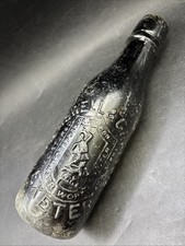 KERSWELL & GRAFTON EXETER Bottle Rare Victorian Antique 8.5" Embossed Dark Green