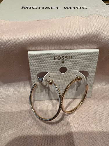 Fossil rose gold - hoop, earring