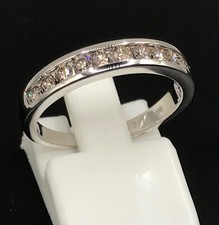 9ct white gold diamond half