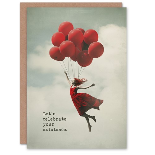 Birthday card red balloon - birthday,