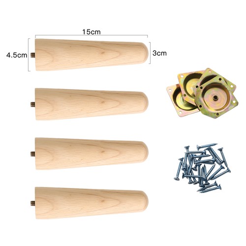 4pc wooden table legs tapered - wooden,