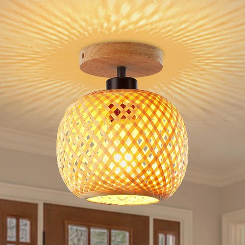 Bamboo ceiling light boho - bamboo,